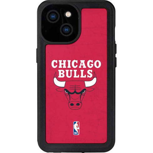 NBA Chicago Bulls Red Distressed iPhone 15 Waterproof Case